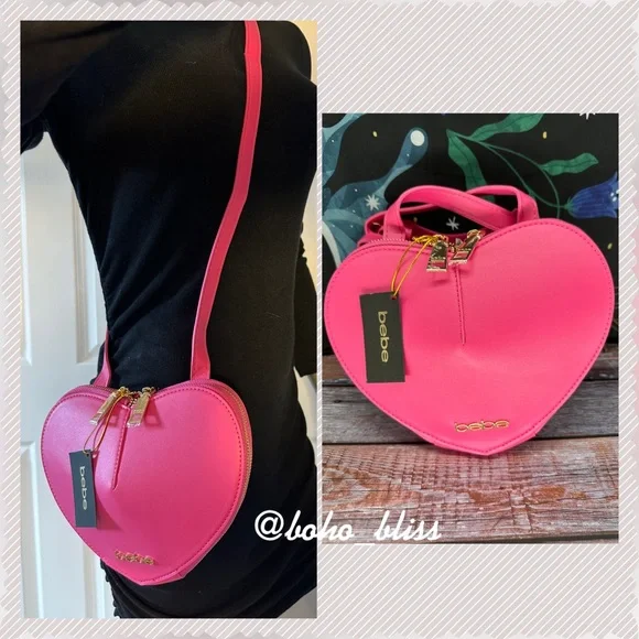 ♡bebe♡ bebe | Bags | Bebe Pink Heart Crossbody Bag Nwt | Poshmark